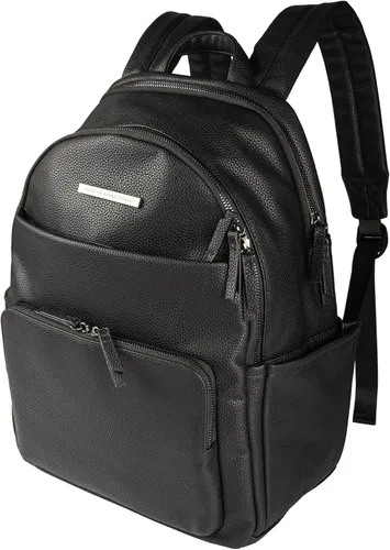 Vista 2 de Kenneth Cole REACTION Marley Mochila Tote de Cuero Vegano Pebble y Taupe, Negro