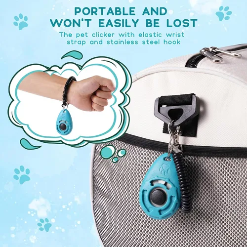 Vista 6 de Pet Training Clicker with Wrist Strap - Dog Training Clickers for Puppy, Cat, Potty, Bird, Horse, Pet, Trainer Training Tools, Behavior Aids