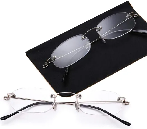 Vista 2 de Viseng 2 pares de lentes de lectura unisex súper ligeros sin montura de calidad ultra finas y transparentes sin marco+1.0
