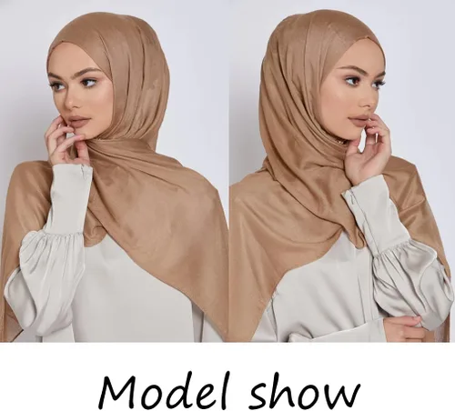 Vista 6 de LMVERNA Hijab de viscosa para mujer, de algodón musulmán, Hijab, bufanda de moda