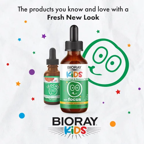 Vista 3 de BIORAY Kids NDF Focus, Cítrico - 2 fl oz - Apoya la función cognitiva, mejora la claridad y promueve niveles de energía constantes - Sin OGM