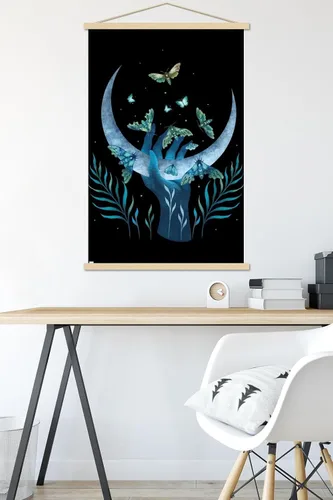 Vista 5 de Trends International Dibujo episódico - Póster de pared de mano de polilla con marco magnético