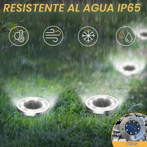 Vista 2 de INCX Luces solares de tierra, paquete de 10 luces solares impermeables para exteriores, luces solares de jardín, iluminación de paisaje para patio