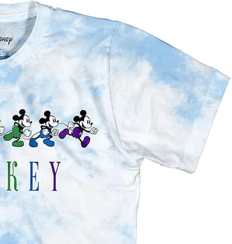Vista 6 de Disney Camisa de Mickey Mouse para hombre, diseño clásico de Mickey Mouse Tie Dye