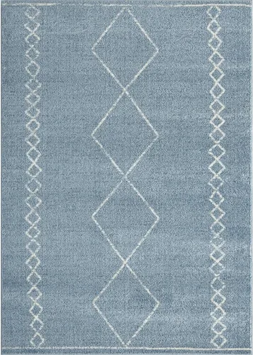 Vista 9 de LUXE WEAVERS Daphnes 2735 - Alfombra geométrica marroquí bohemia azul de 8 x 10 pies