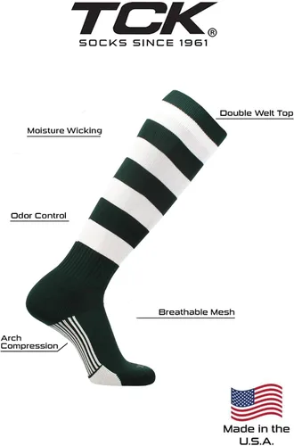 Vista 35 de TCK Winger Hoop - Calcetines de rugby con rayas para hombre