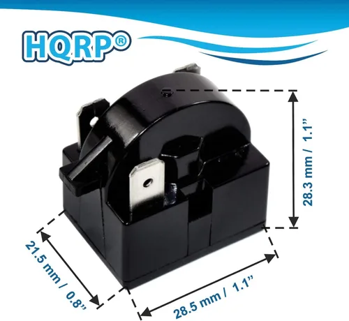 Vista 4 de HQRP Paquete de 2 compresores de 4.7 ohmios y 3 pines PTC Starter/Start Relay y Kit de sobrecarga compatible con mini refrigeradores, refrigeradores