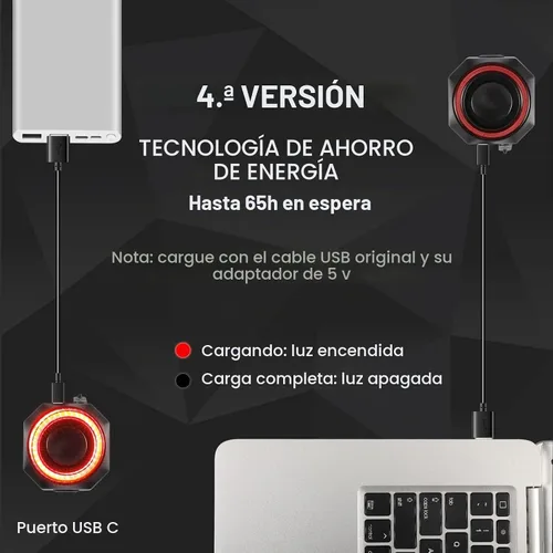 Vista 5 de WSDCAM Luz trasera inteligente para bicicleta, luz de freno de bicicleta, luz de freno automático, antirrobo, alarma de bicicleta con control