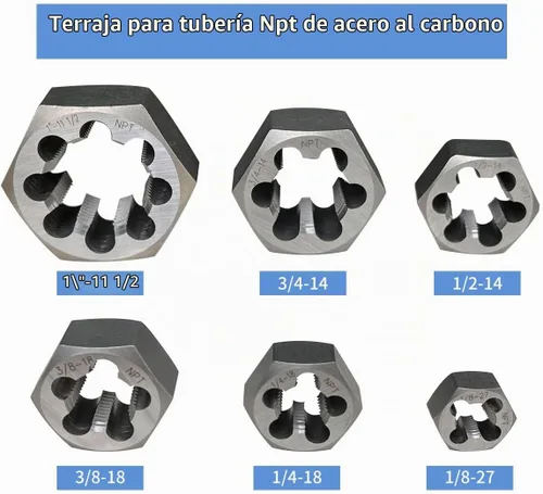 Vista 3 de NPT - Juego de grifos y troqueles de 1/8" 1/4" 3/8" 1/2" 3/4" 1