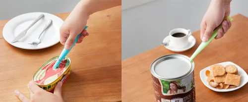 Vista 7 de raspador de plástico duro multipropósito, antirrayaduras, herramienta de limpieza de pegamentos, abridor de botellas y latas., Azul