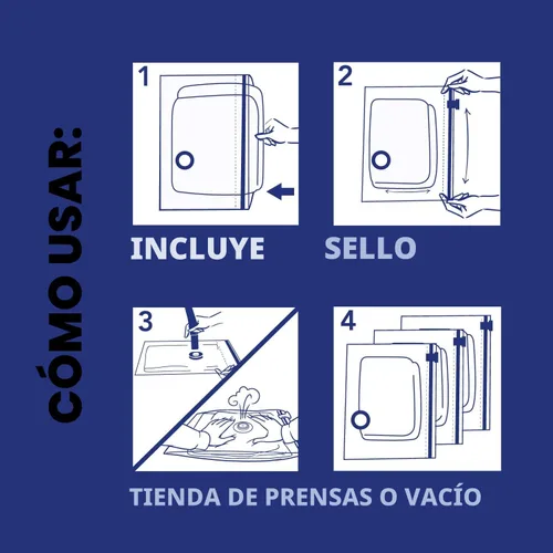 Vista 4 de Hefty Bolsas al vacío para ropa, paquete de 4, bolsas grandes de almacenamiento al vacío que ahorran espacio (34 x 22 pulgadas), sello de compresión