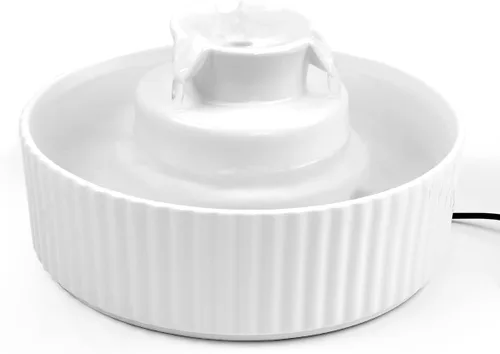 Vista 14 de Fuente de agua de cerámica para gatos, fuente de agua para mascotas con 3 filtros de carbono y 2 bombas de agua, dispensador automático de agua