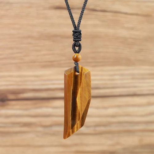 Vista 4 de COAI - Collar con dije de piedra en forma de colmillo de lobo para hombre y mujer