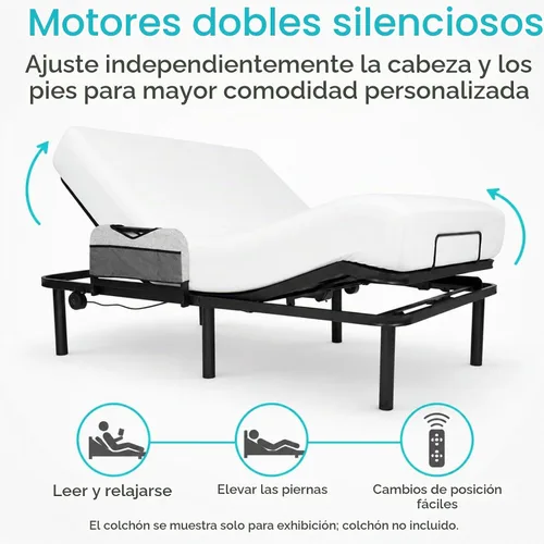Vista 9 de Vive Base de cama ajustable (individual) – Base de cama eléctrica de metal