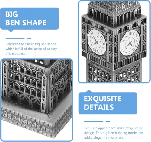 Vista 4 de Modelo Big Ben Modelo de Decoración Arquitectónica Modelo de Aleación Modelo de Construcción Decoración del Hogar Arquitectura Edificio Ornamento