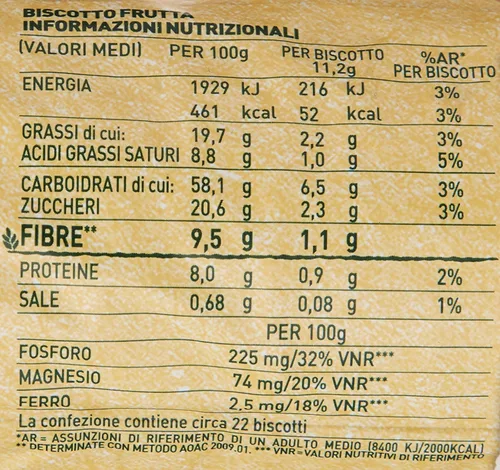 Vista 4 de Mulino Bianco: "Gran Cereale Frutta" ("Galletas de cereales de frutas"), galletas altas en fibras, paquetes de 17.63 onzas (17.64 oz) (paquete de 2)
