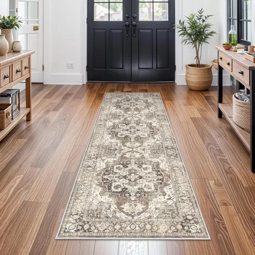 Vista 81 de YOUFORTONG Alfombra Lavable de 2 x 3 Pulgadas para Entrada: Alfombra Antideslizante Vintage para Interiores con Respaldo de Goma para Sala de Estar