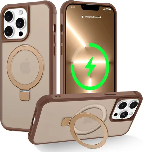 Vista 143 de CHAOFEnG Funda magnética compatible con iPhone 11 con soporte, prueba de caídas de grado militar, compatible con imán, anillo translúcido, parte