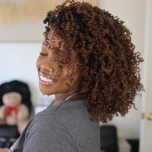 Vista 15 de COOKOO 6 pulgadas 8 paquetes Cabello de Ganchillo Pre-enrollado Yanky Twist para Mujeres Negro Natural Mini Passion Twists Pre-retorcido Cabello