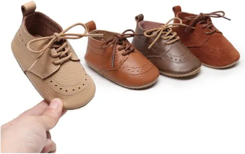Vista 5 de Mocasines de cuero para bebés, niños y niñas, cómodos zapatos de vestir Oxford, zapatos de boda, zapatos para primeros pasadores, zapatos de cuna