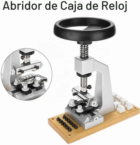 Vista 5 de Focket Abridor de caja de reloj, herramienta de reparación de reloj de pulsera con 6 troqueles para abrir y cerrar relojes Oyster