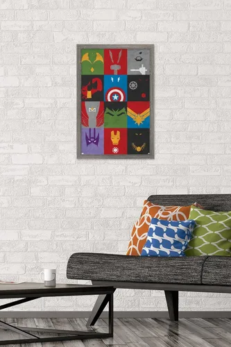 Vista 2 de Trends International Marvel Comics-Avengers-Minimalist Grid Mount Póster de pared