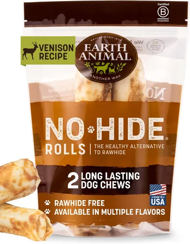Vista 10 de Earth Animal Masticables sin ocultar – de The Grill Rolls Bacon Cheeseburger Sabor Rawhide Free Medium Dog Chews – 3