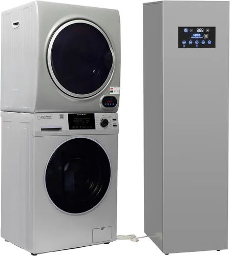 Vista 8 de Equator LAUNDRY CENTER Silver WASHER 15Lbs+Vented DRYER+ Steam Dryer CLOSET 110V