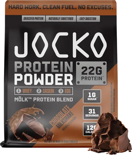 Vista 2 de Jocko Fuel Paquete de creatina de chocolate en polvo de proteína de suero