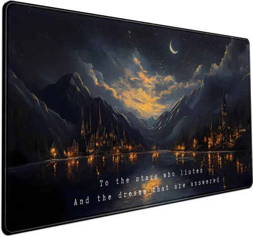 Vista 22 de Tapete de Escritorio de Gato Negro Atardecer Vintage, Alfombrilla de Ratón y Teclado de Escritorio, Alfombrilla de Ratón XXL Grande para Laptop