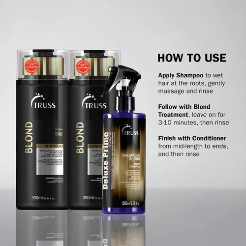 Vista 4 de TRUSS Spray para el cabello morado y tóner rubio - Spray para aclarar el cabello y reconstructor con tonificación personalizable - Deluxe Prime