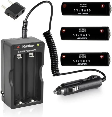Vista 5 de Kastar Kit de cargador de viaje de repuesto para batería GMB-B117, batería GMB-B118, estabilizador de cardán Feiyu AK2000, estabilizador de cardán