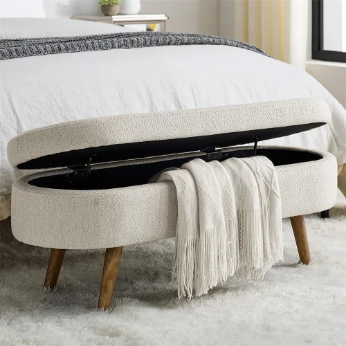 Vista 16 de Otomana redonda con patas de metal negro, reposapiés de 22.05 pulgadas de ancho, reposapiés tapizado para sala de estar, dormitorio, entrada