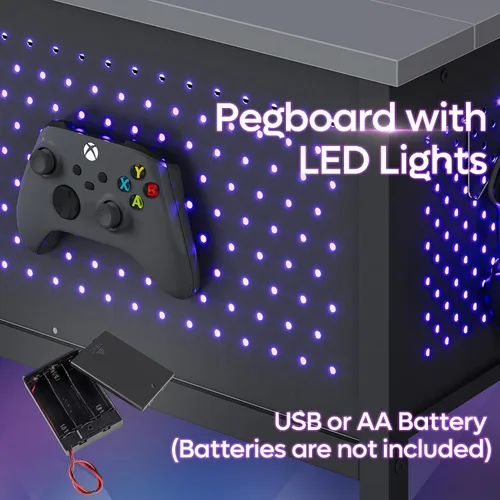 Vista 4 de Bestier Mesa de centro LED de 42 pulgadas con almacenamiento, mesa de centro moderna con tapa de vidrio para sala de estar, mesa central negra