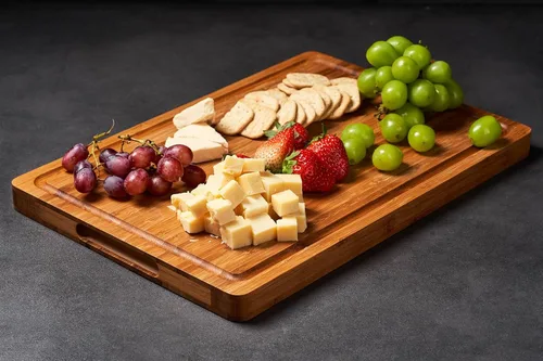 Vista 6 de Tablas de cortar de bambú para cocina, bloque de carnicero de madera extra gruesa, bloque de madera resistente, tablas de embutidos y platos