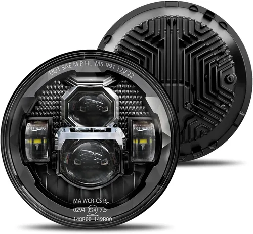 Vista 7 de HWSTAR Par de faros delanteros LED redondos 1000% brillantes antideslumbrantes de 7 pulgadas, compatibles con Jeep Wrangler JK, JKU, TJ, LJ, Chevy