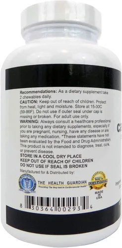 Vista 3 de Health Guardian CardioForLife 60 tabletas masticables - Chocolate
