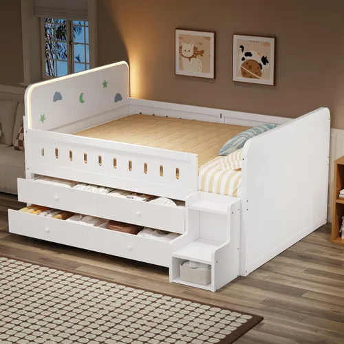 Vista 12 de Harper & Bright Designs - Cama infantil individual con barandillas