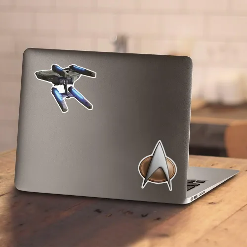 Vista 4 de Popfunk Camiseta y calcomanías clásicas de Star Trek USS Enterprise