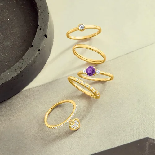 Vista 4 de RS Pure by Ross-Simons 040 Carat Amethyst and 10 ct tw Diamond Ring in 14kt Yellow Gold