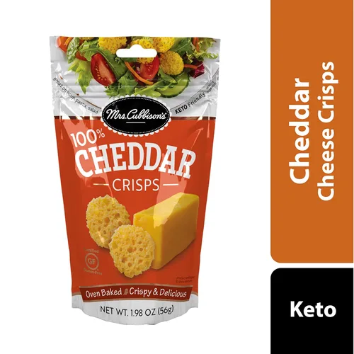 Vista 4 de Mrs. Cubbison's Crisps de Queso, Cheddar, Crisps de Queso Cheddar, 1.98 onzas (paquete de 1)