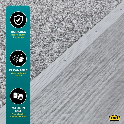 Vista 8 de M-D Building Products 78006 7/8 pulg. X 36 in. Moldura de alfombra de aluminio plateado con clavos de tornillo