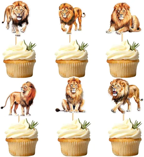 Vista 16 de Ercadio Paquete de 25 adornos para magdalenas de gatos, palillos para tartas de gatos negros, selecciones de cupcakes de animales, decoraciones