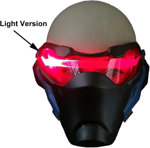 Vista 2 de Rulercosplay Máscara de Halloween para soldado de personajes 76, máscara de luz de ojos