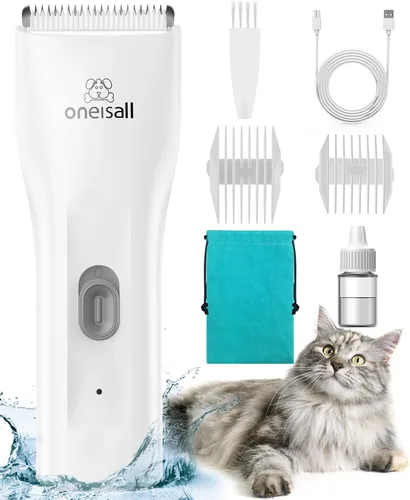 Vista 10 de oneisall Cortapelos para mascotas para gatos con pelo mate, afeitadora Verde