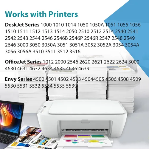 Vista 2 de Relcolor Cartucho de tinta remanufacturado de repuesto para HP Ink 61 (Color 2 unidades) para HP 61 XL Tricolor Combo para HP61 HP61XL 5530 4500