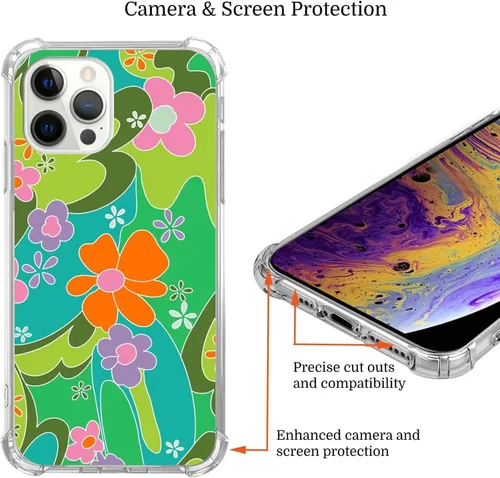 Vista 3 de Funda para iPhone 11 Pro Max, diseño retro de los años 70, diseño floral de margaritas florales para niñas, niños, hombres y mujeres, funda de TPU a