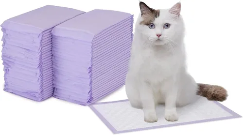 Vista 8 de Amazon Basics Almohadillas de Entrenamiento para Gatos, 20 unidades, ajuste universal para caja de arena, control de olores con aroma fresco, morado