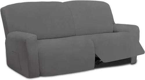 Vista 37 de Easy-Going - Funda elástica de microfibra para sofá reclinable seccional, suave vellón ajustable a tu sofá de 2 cuerpos, lavable, protector