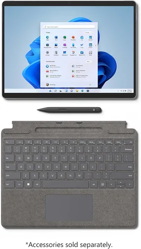 Vista 4 de Microsoft Surface Pro 8 - Pantalla táctil de 13 pulgadas, Intel® Evo Platform, Core™ i7, memoria de 16 GB, SSD de 256 GB. Solo dispositivo, platino